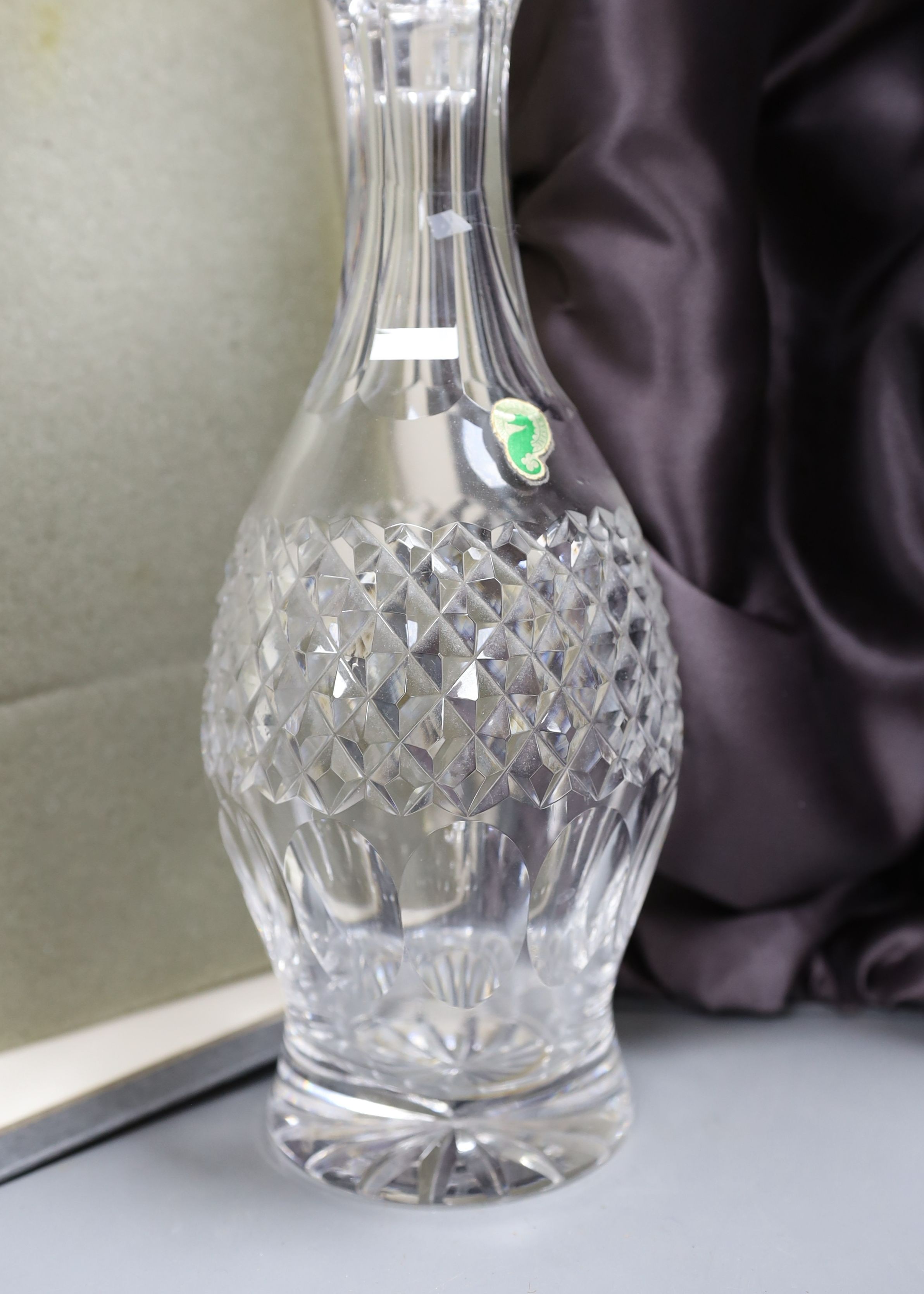 Waterford Crystal decanter and stopper in original box - 34cm tall